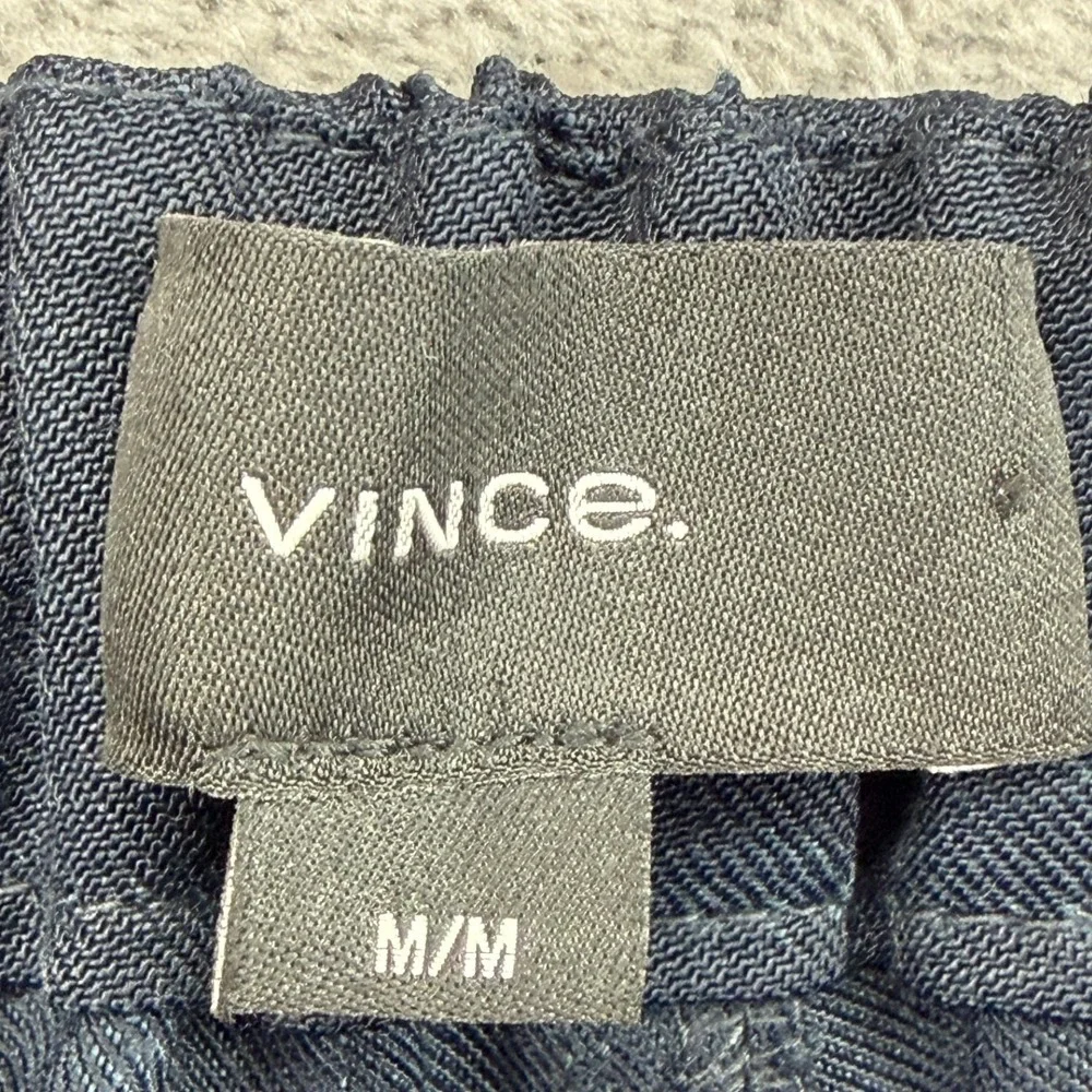 Vince Linen Pants Mens M Louie Straight Fit Navy Blue Italian Fabric EUC
